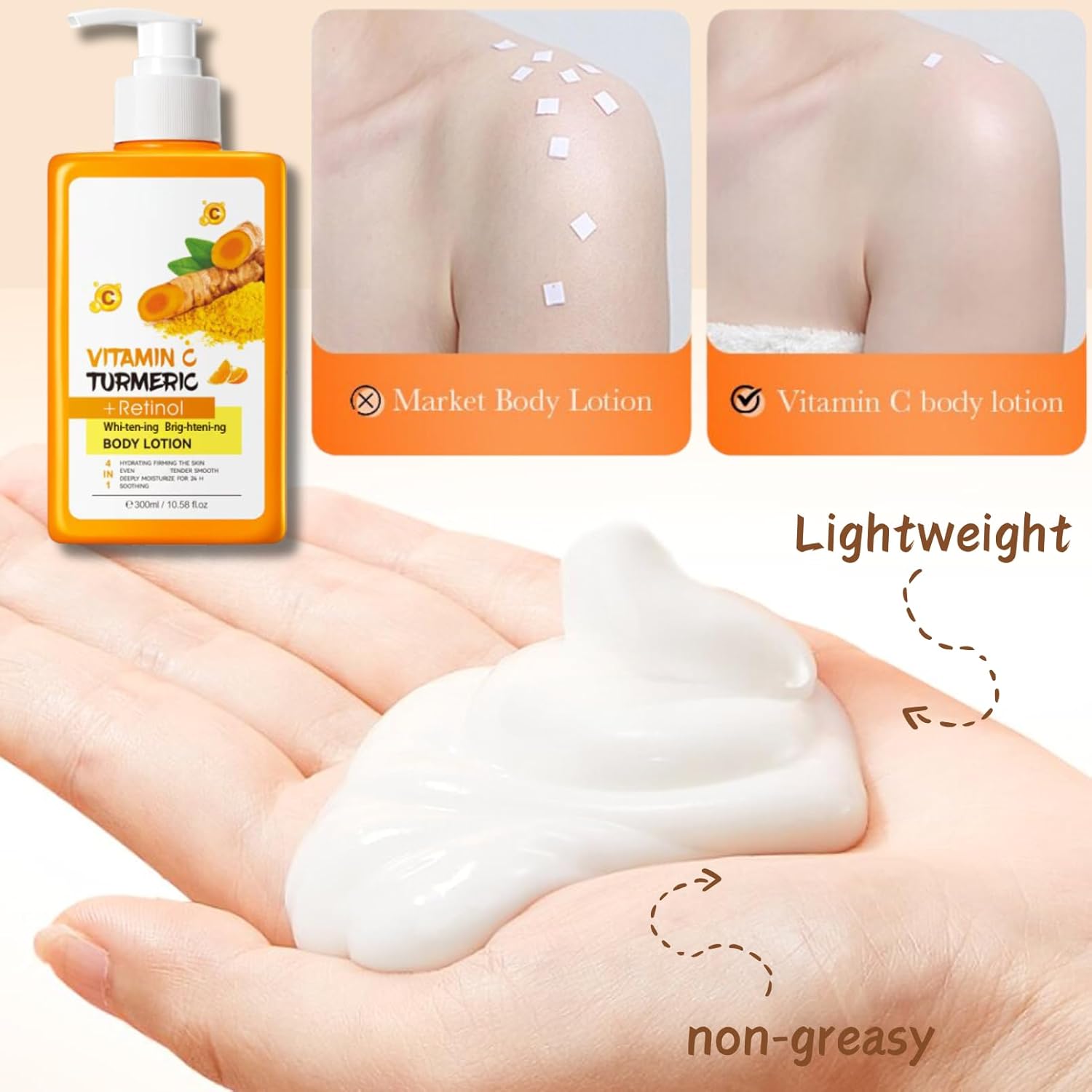 Turmeric Retinol 16 oz Moisturizing Body Lotion for Dry, Firming Skin - Image 6