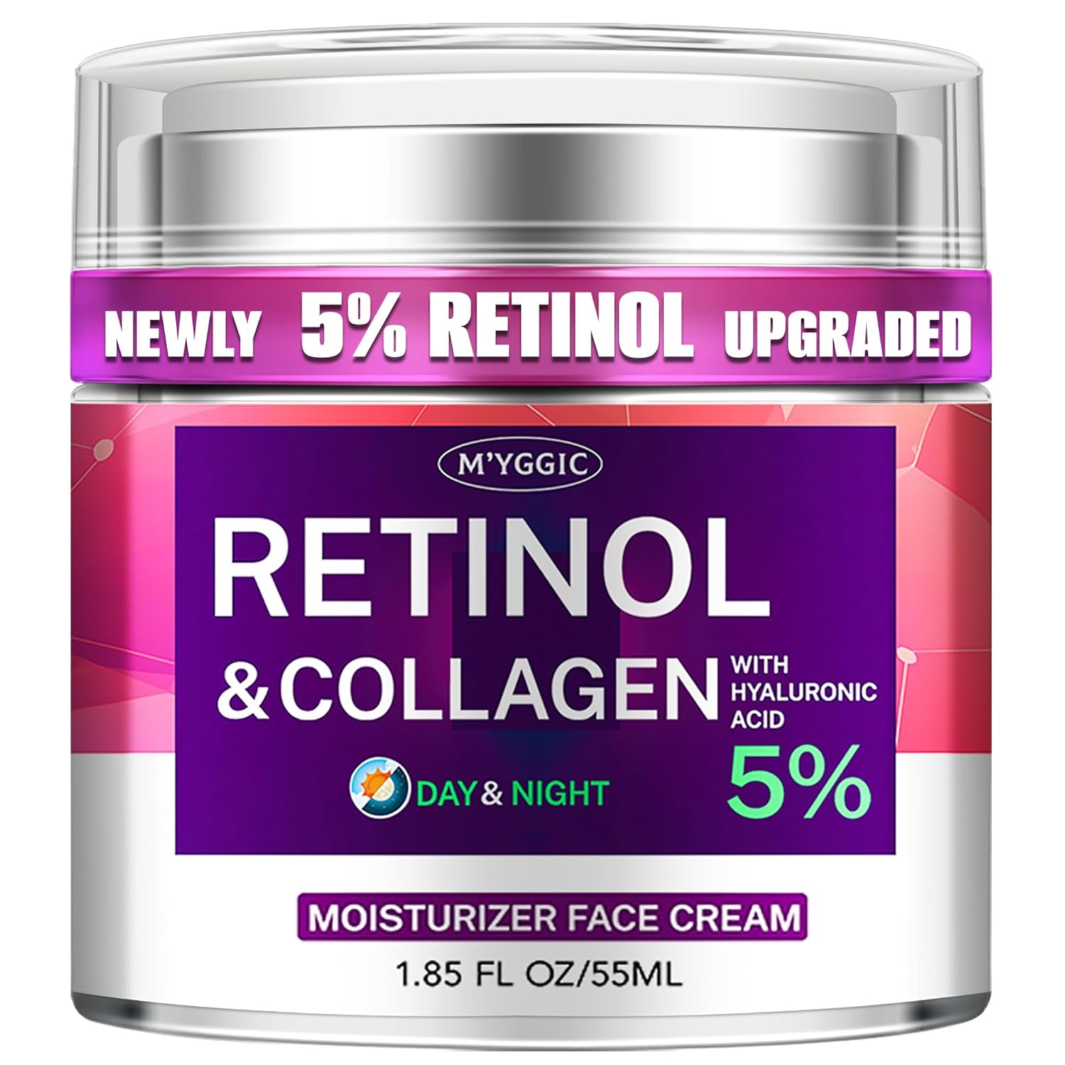 Collagen Moisturizer Retinol Face Cream with Hyaluronic Acid & Arbutin, Day & Night Anti Aging Facial Moisturizing Cream for Face and Neck to Reduce Wrinkles, Women and Men ,1.85 Fl Oz