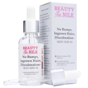 No Bumps, Ingrown Hairs, Discoloration™ Serum for Skin-of-Color Eliminates Shaving Bumps Razor Burn Dark Spots Ingrown Hair - Head Face Bikini Beauty of the Nile® 1 oz