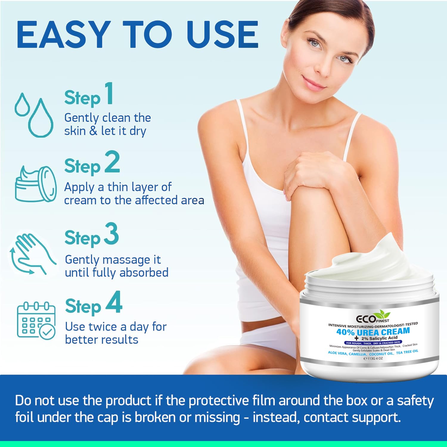 40% Urea Cream Contains Salicylic Acid and Is Suitable for Cracked Heels, Feet, Elbows, and Hands. Foot Cream Is Rich in Hyaluronic Acid, Tea Tree Oil, Etc- 113g/4.0oz - Image 5