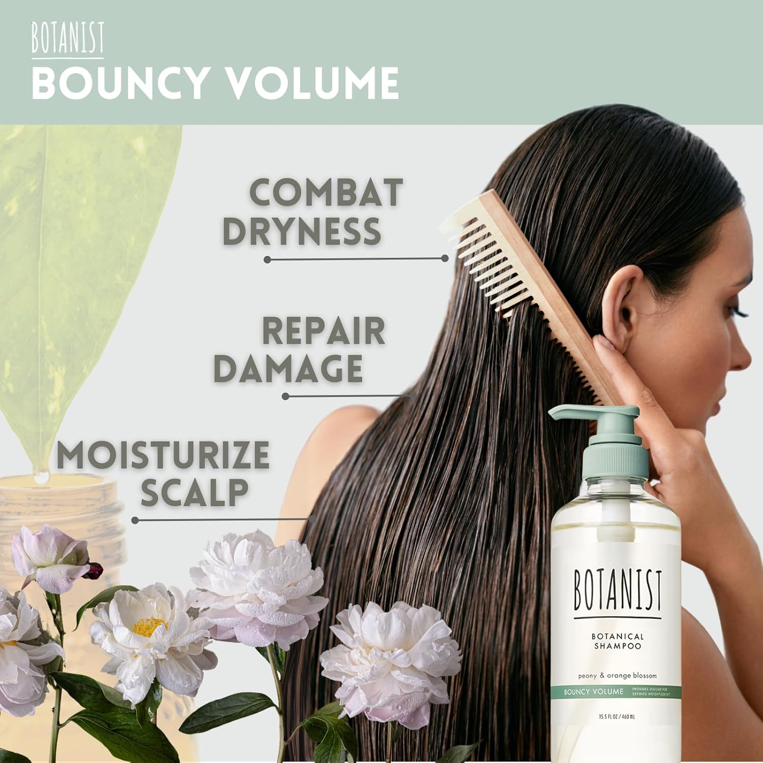 Organic Peony Orange Blossom Shampoo for Curly Hair, 15.5 Fl Oz, Silicone Sulfate Free - Image 4