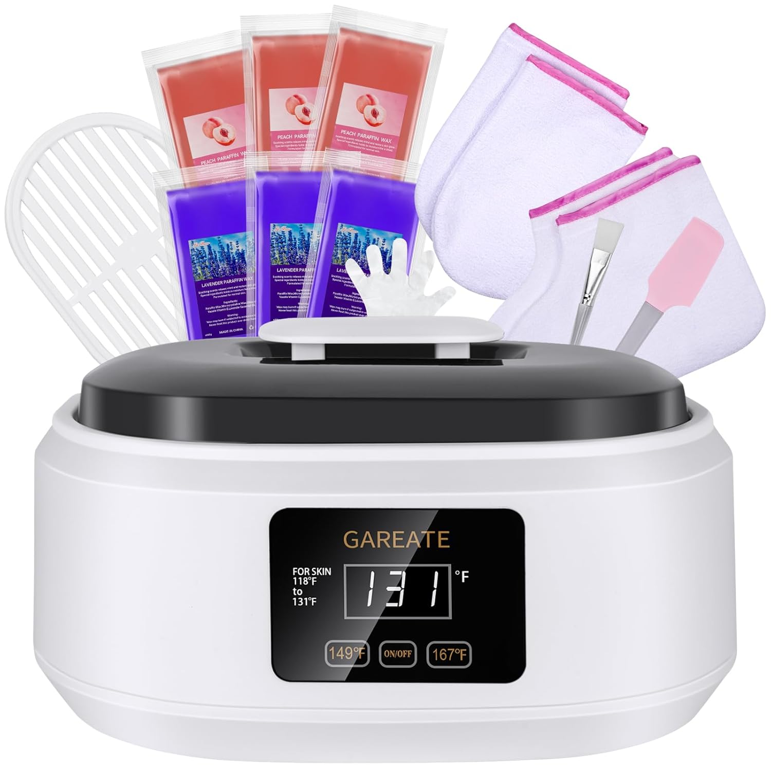 Paraffin Wax Machine for Hand and Feet - Paraffin Wax Machine 3500ML with 6 Pcs Paraffin Bath Wax,Personal Home SPA Moisturizing and Exfoliating Kit for Hands and Feet,Keep Warm Paraffin Wax(White)
