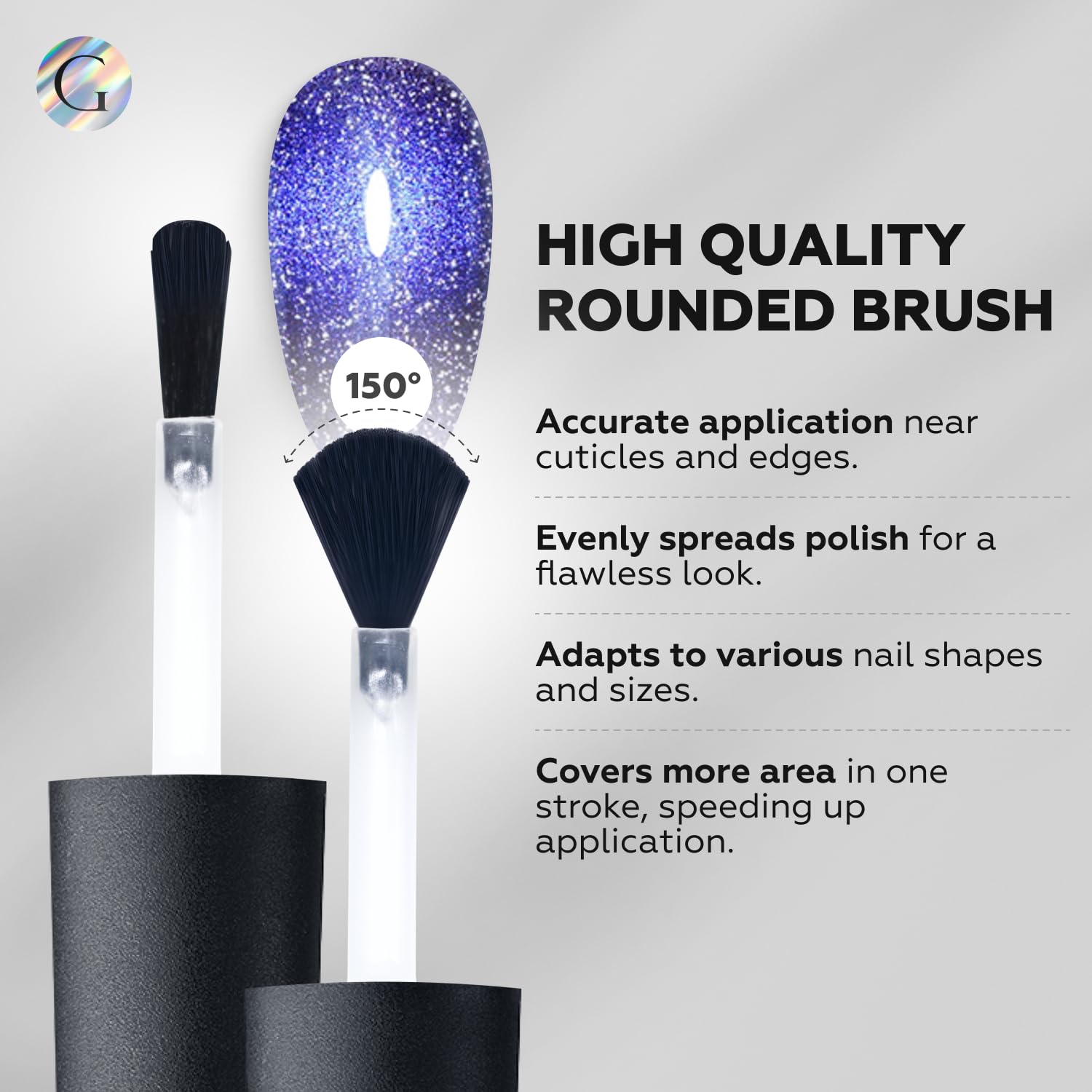 GLOSS Cat Eye Gel Nail Polish | Navy blue 15ml Hema-Free Soak Off UV Gel, Midnight Amethyst Magnetic Nail Polish, Holographic Glitter gel Varnish Art Manicure, Gifts for Girls - Image 5