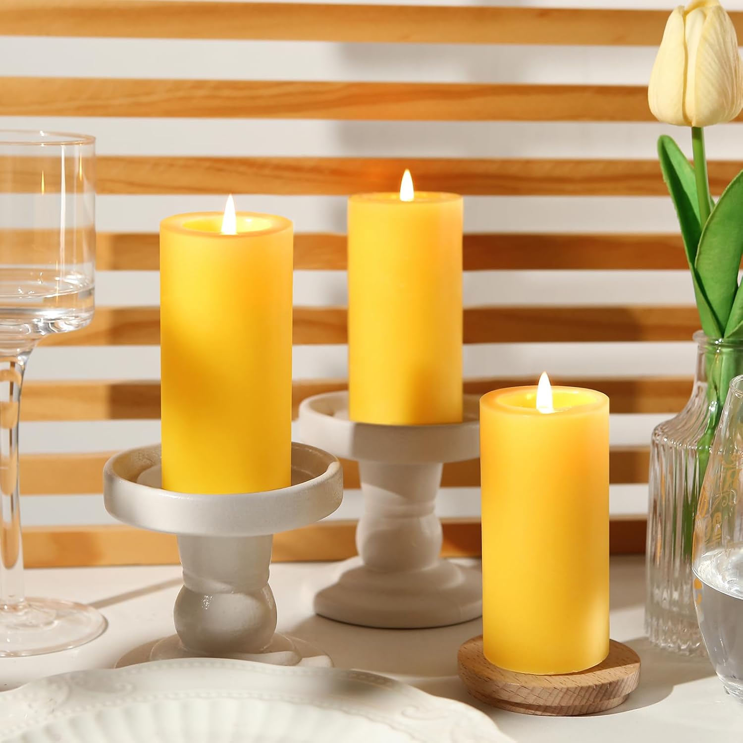 6 Pack 100% Pure Natural Beeswax Pillar Candles 2x4 Inch Unscented 210 Hour Burn Time - Image 6