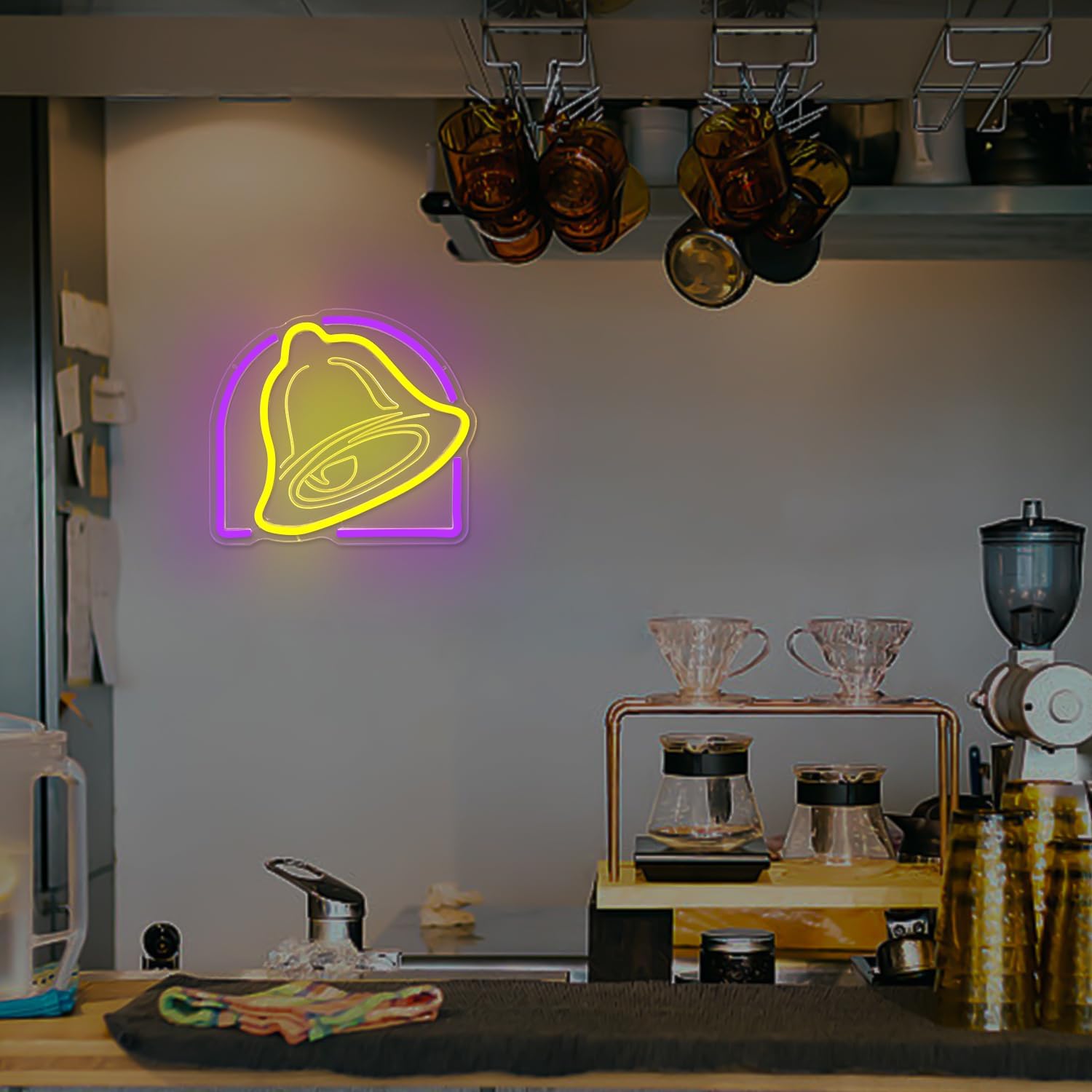 Taco Neon Sign Bell Neon Led Sign Taco Party Decorations Dimmable Led Tacos Neon Light Up Sign for Tacos Lover Home Kitchen Bar Coffee Shop Business - Image 7