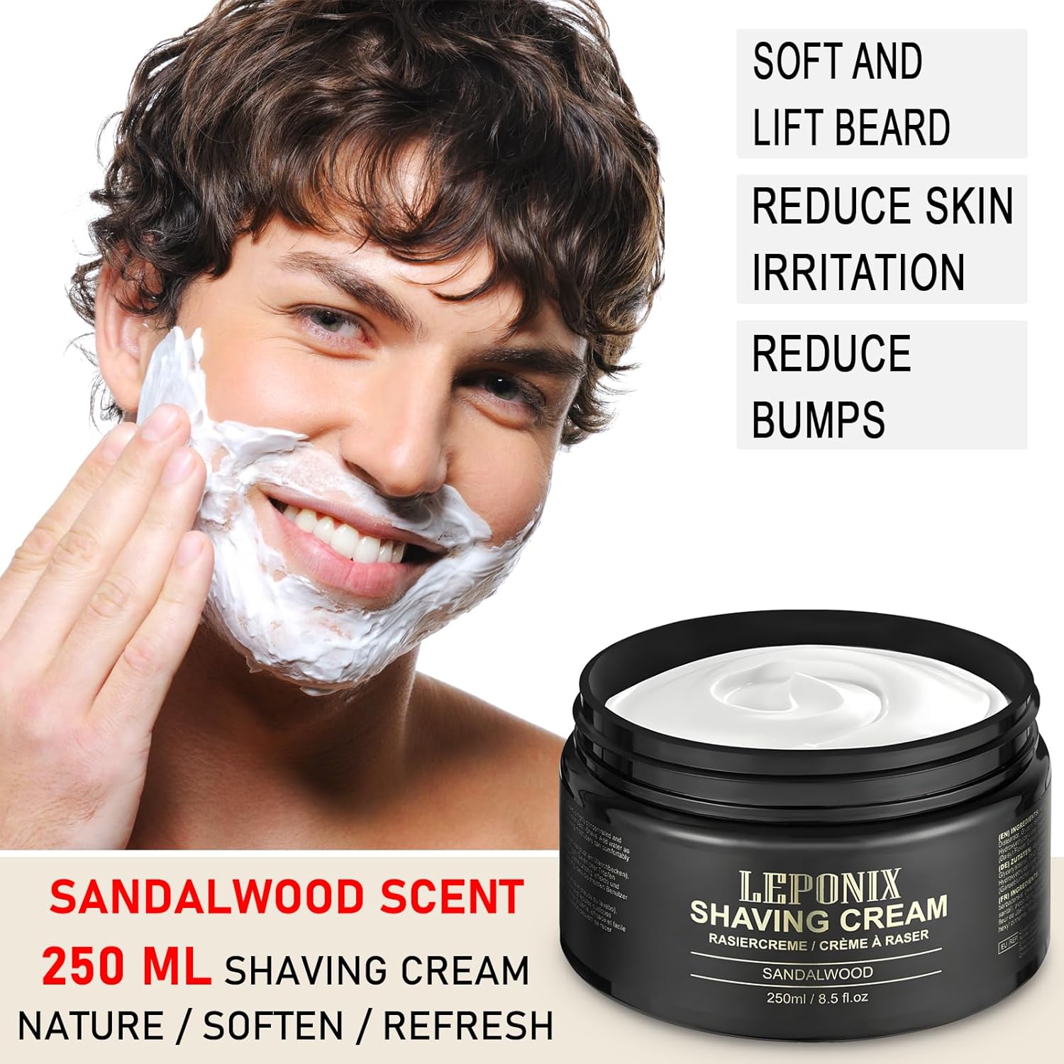 Sandalwood Luxury Shaving Cream for Men 8.5 Ounce Size for Smooth Moisturizing Shave - Image 3