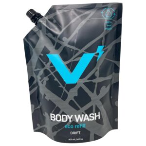 VOLT Body Wash for Men - Sulfate-Free with Caffeine & Aloe, Citrus Sea Salt Scent, 30 Oz (900ml) Refill Pack