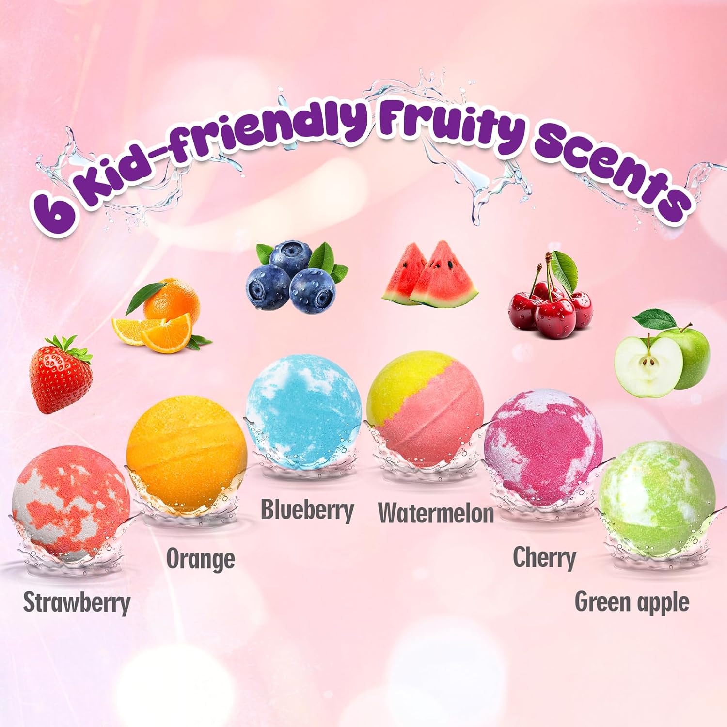 12 Piece Handmade Kids Girls Bath Bomb Set Surprise Jewelry Toy Inside - Image 5