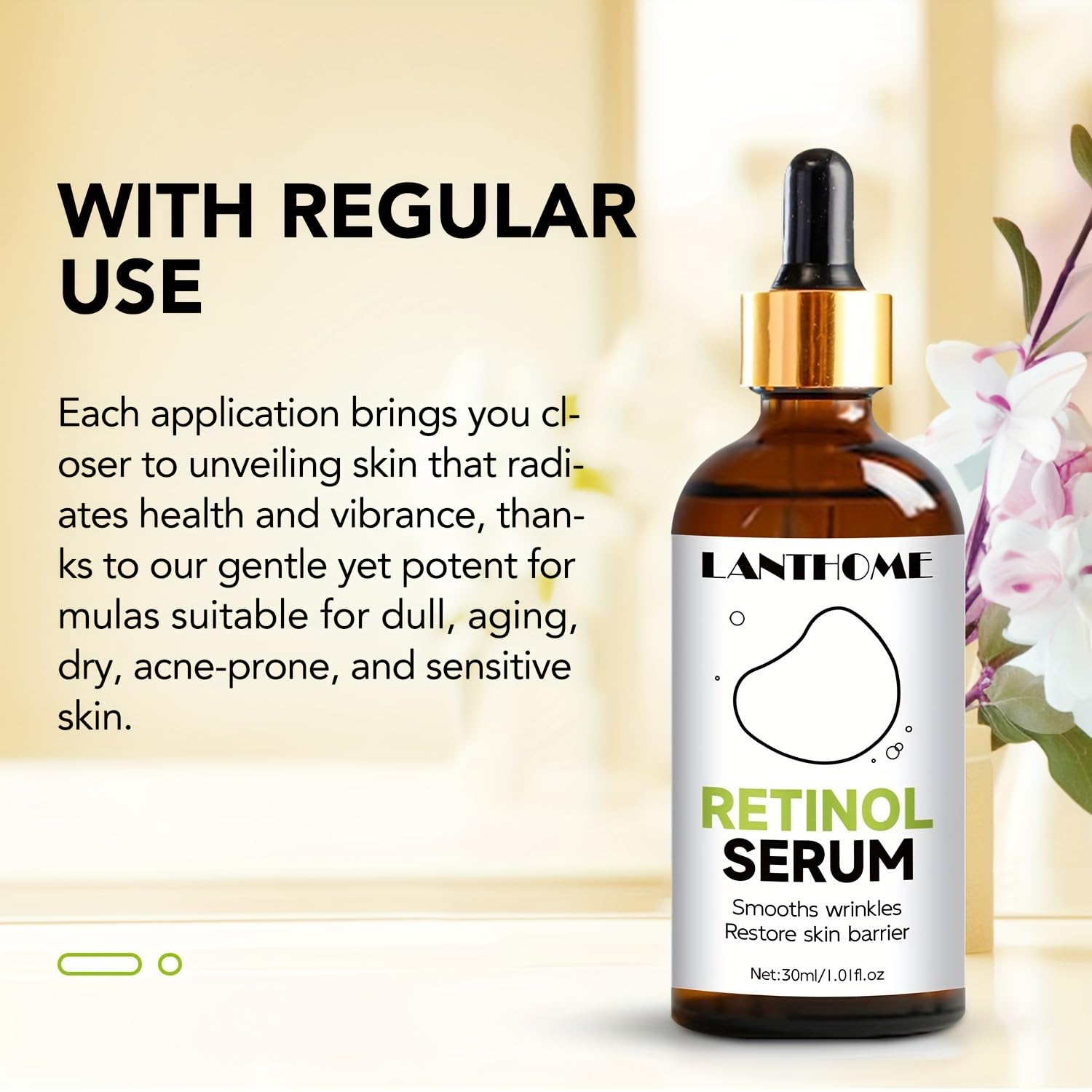 1 oz Retinol Face Serum for Acne Treatment Pore Minimizer Skin Radiance Spot Removal - Image 3