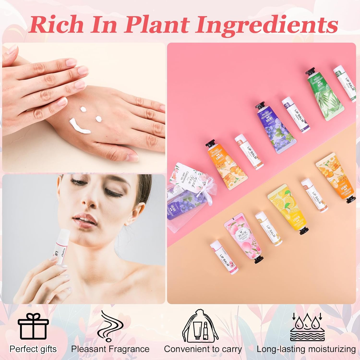 80 Piece Bulk Hand Cream and Lip Balm Gift Set for Party Favors and Thank You Gifts - Image 3