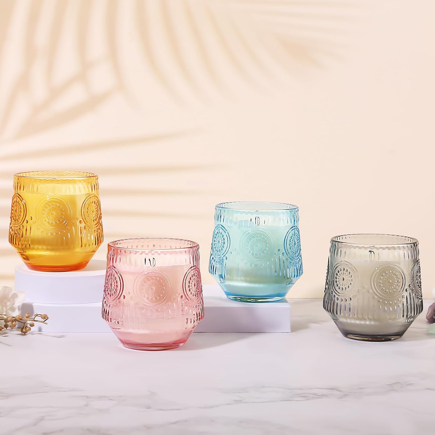 4 Pack Scented Candle Sets | Mother's Day Gifts Scented Candles for Home, Soy Candles for Home, Candle Gifts for Women - Vanilla Coconut/Eucalyptus Sage/Rose&Oud/Sandalwood Patchouli - Image 5