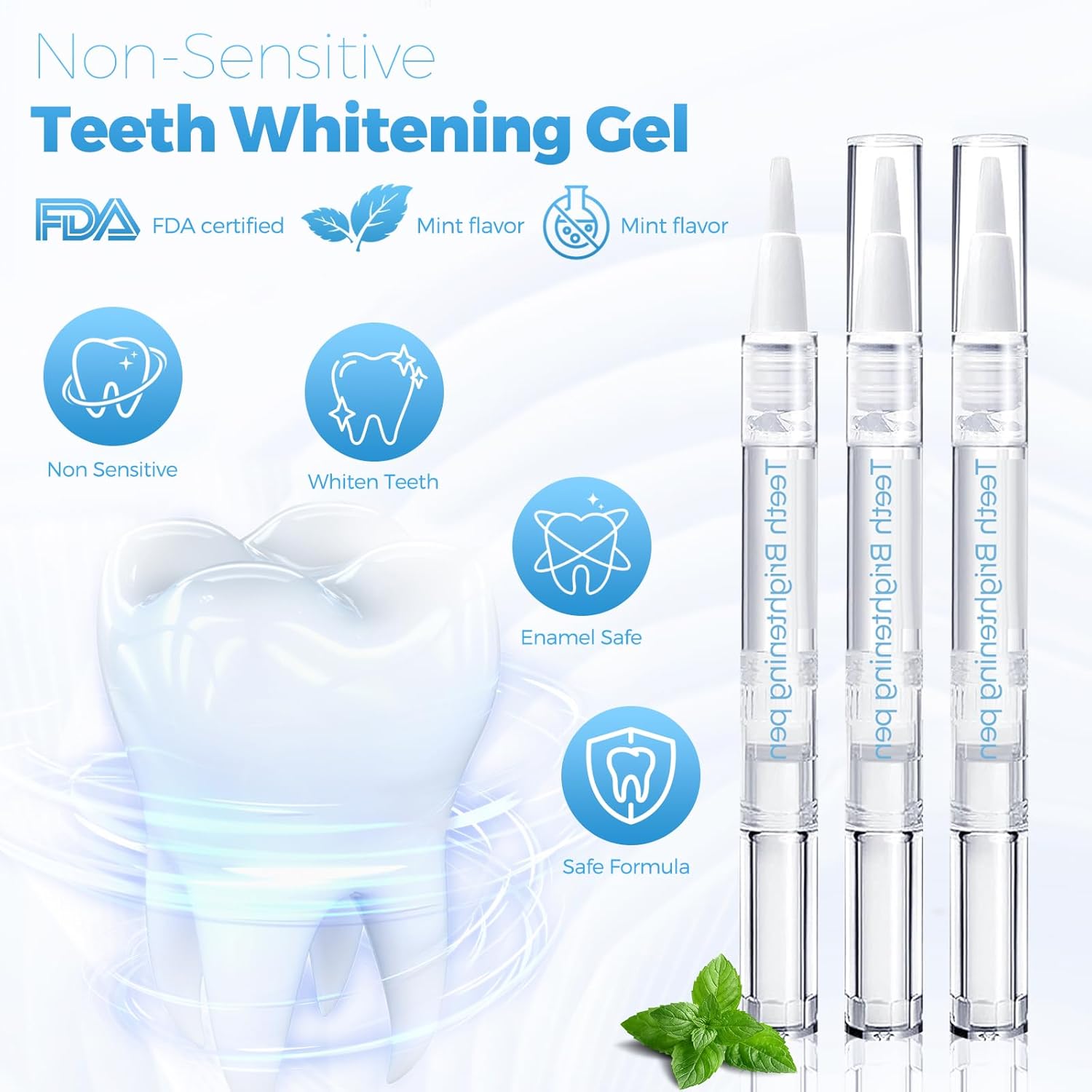 Teeth Whitening Kit for Sensitive Teeth - 16 LED Light - 30 Min Professional Non-Sensitive Fast Teeth Whitener with 3 Carbamide Peroxide Whitening Gel and Shade Guide - Pink - Image 4