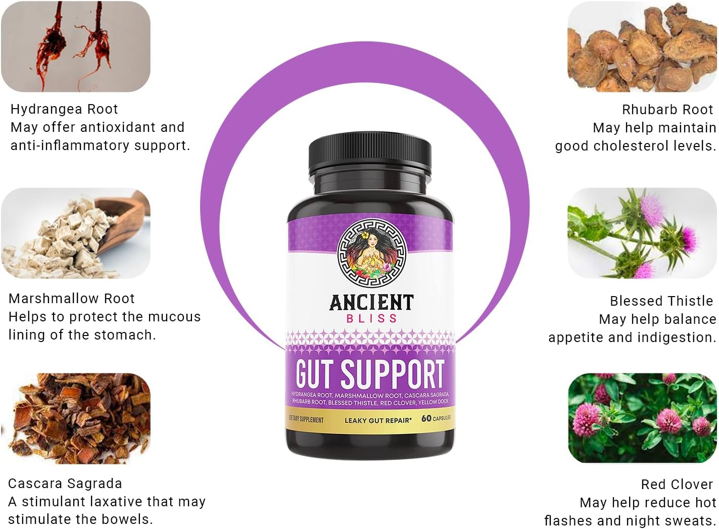 Ancient Bliss 60 Vegan L-Glutamine Capsules Leaky Gut Support - Image 3