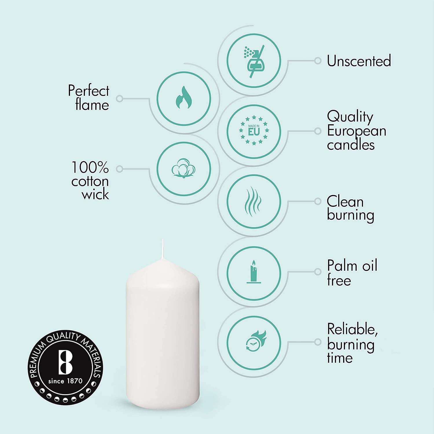 BOLSIUS Unscented White Pillar Candles Set 12 Count 2.7 x 5.1 Inches 43 Hour Burn Time - Image 5