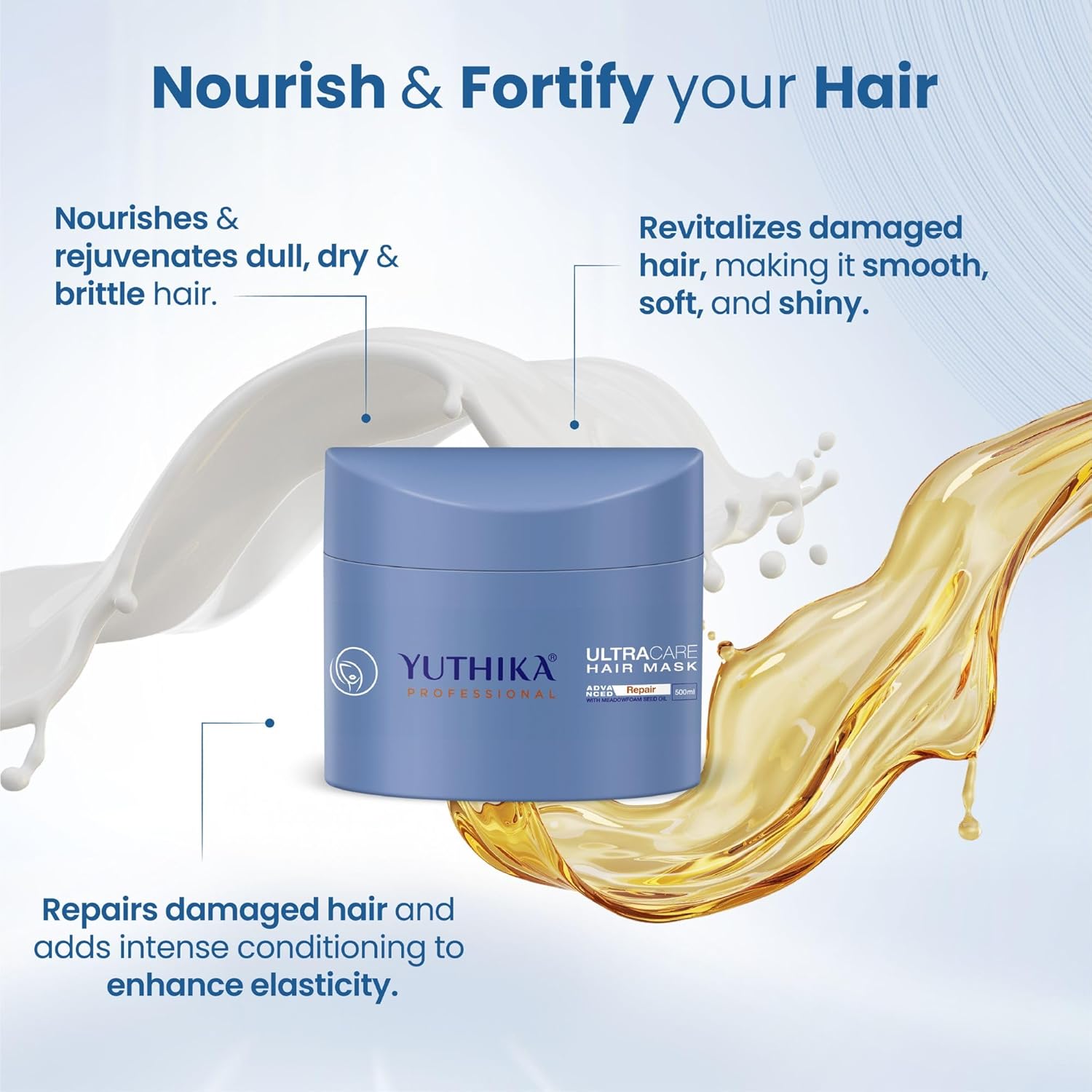 Yuthika UltraCare Damaged Curly Frizzy Hair Mask 16.9 Fl Oz 500ml - Image 5