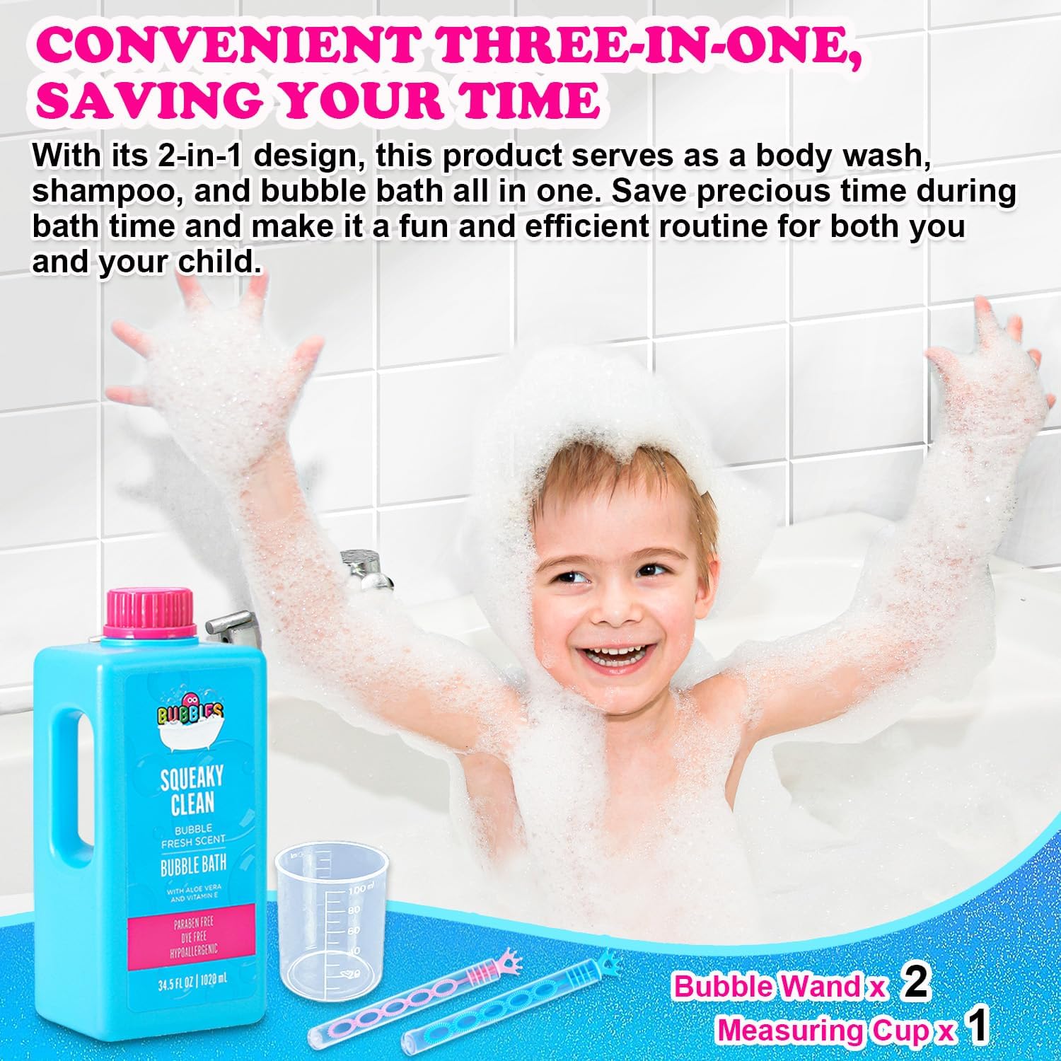 Gentle Baby Kids Body Wash Shampoo Bubble Bath 34.5 Fl.Oz Sensitive Skin Aloe Vera - Image 5