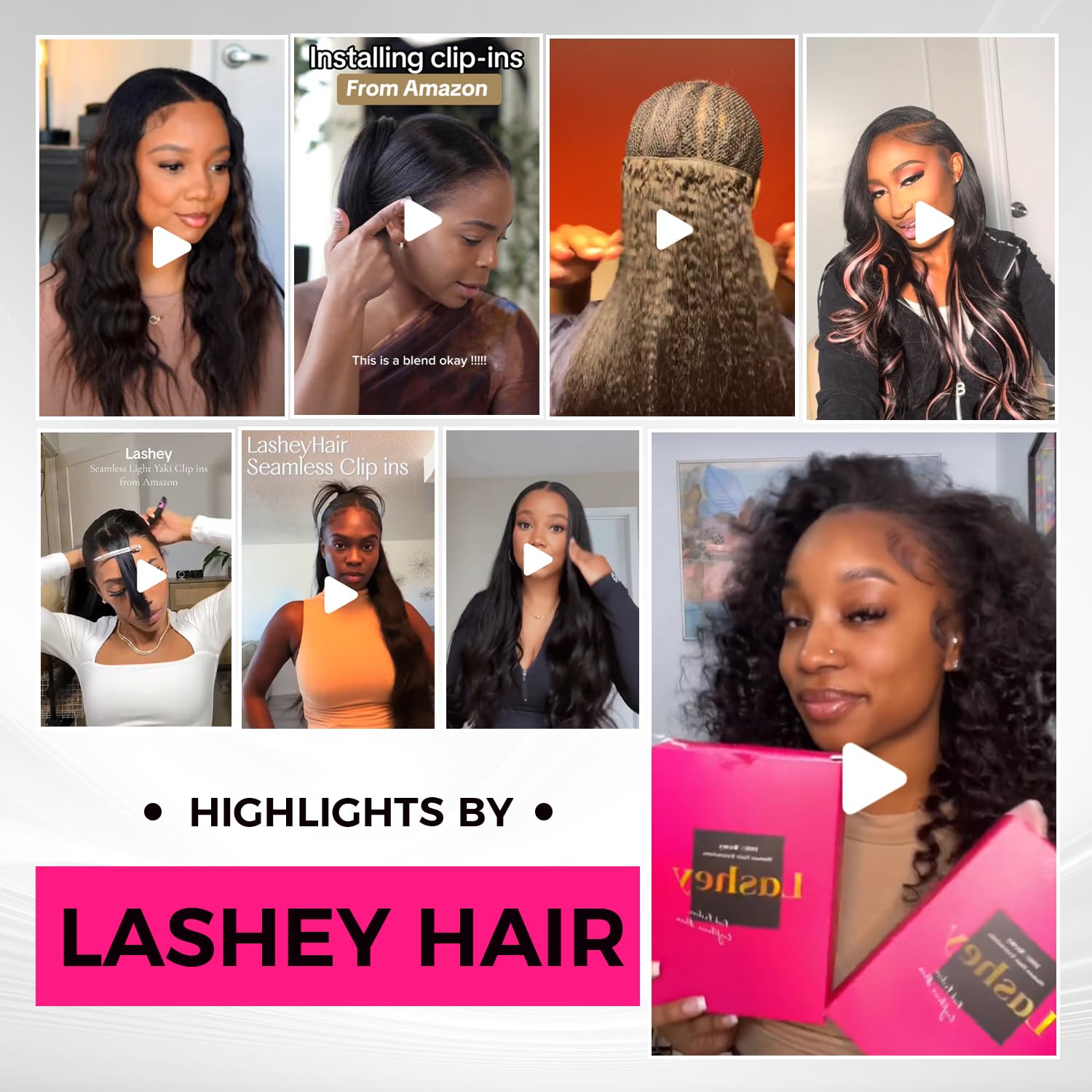 Lashey Clip in Hair Extensions 100% Real Human Hair Kinky Straight Invisi Edge Seamless Clip in Hair Extensions 110g Natural Black 16 Inch Human Hair for Black Women - Image 6