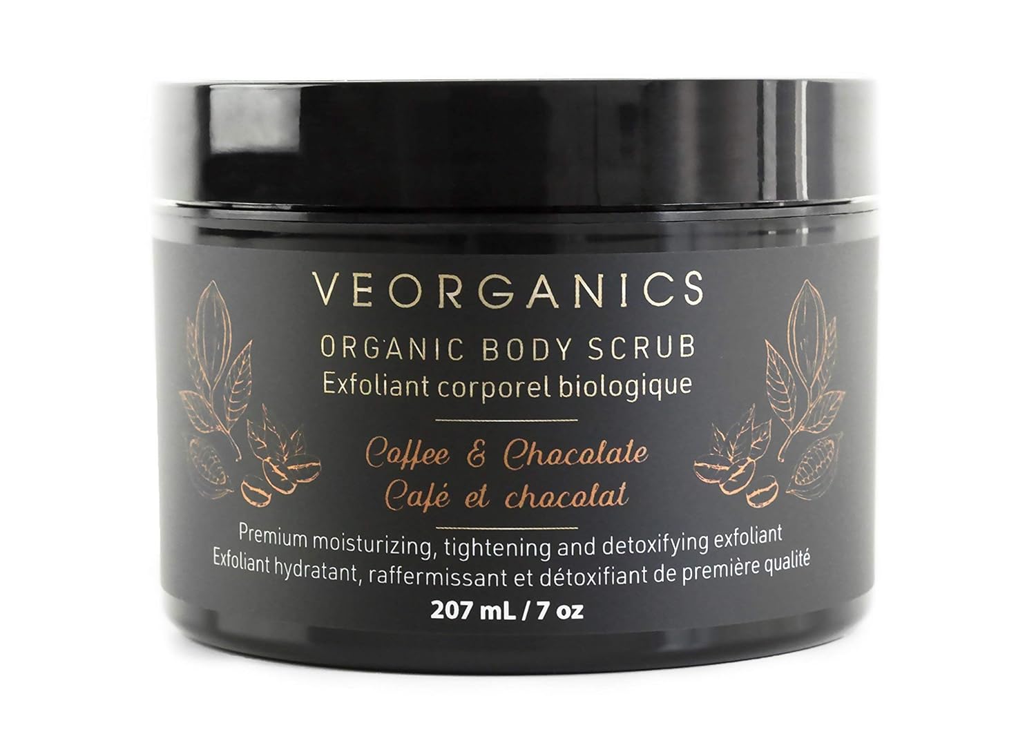 VeOrganics Organic Coffee and Chocolate Body Scrub 8 oz Hydrating Exfoliant for Skin - Image 2