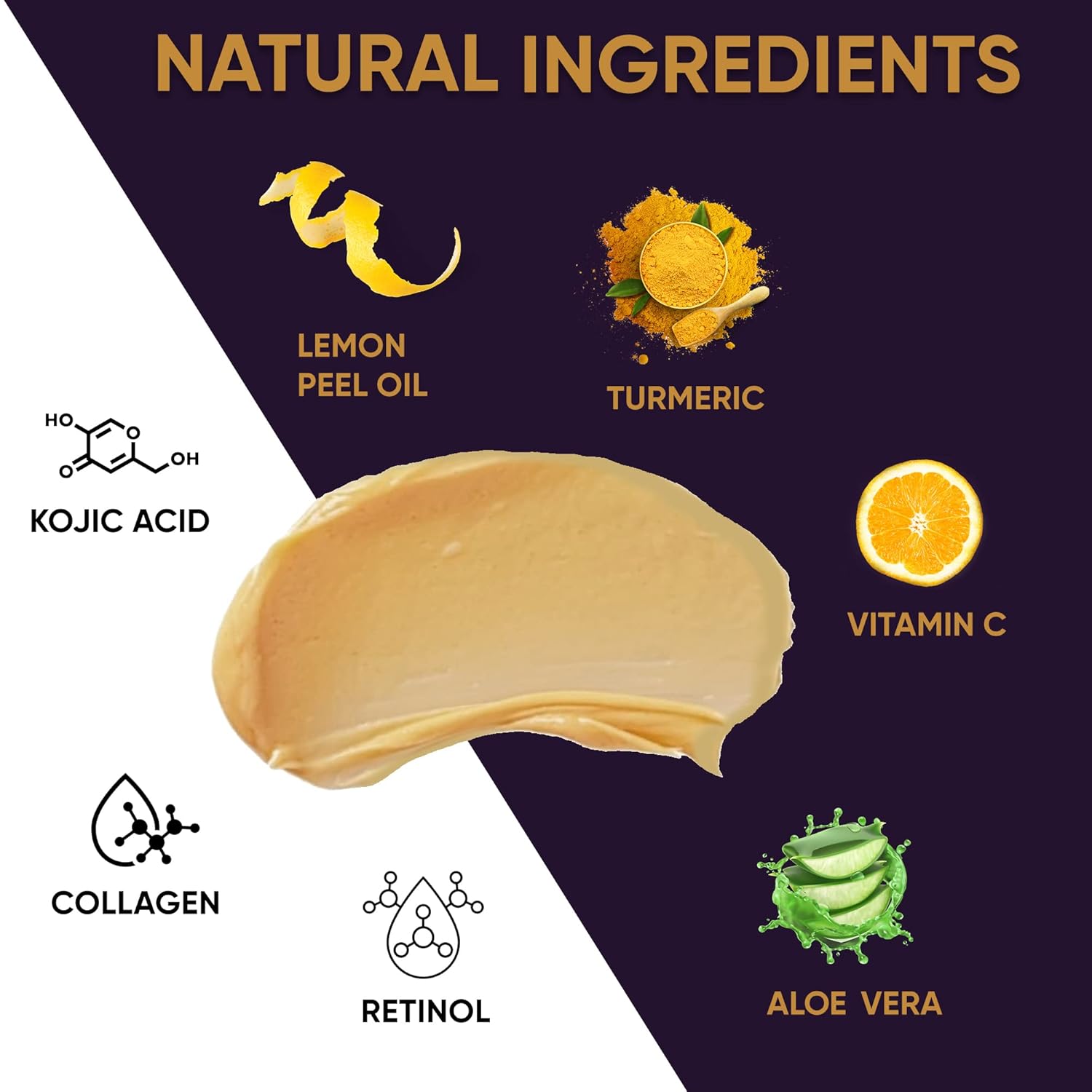 VALITIC Vitamin C & Turmeric Clay Mask - Dark Spot Corrector with Kojic Acid, Hyaluronic Acid & Retinol - Skin Care Routine for Minimizing Pores & Blackheads - with Applicator Brush - 100g - Image 4