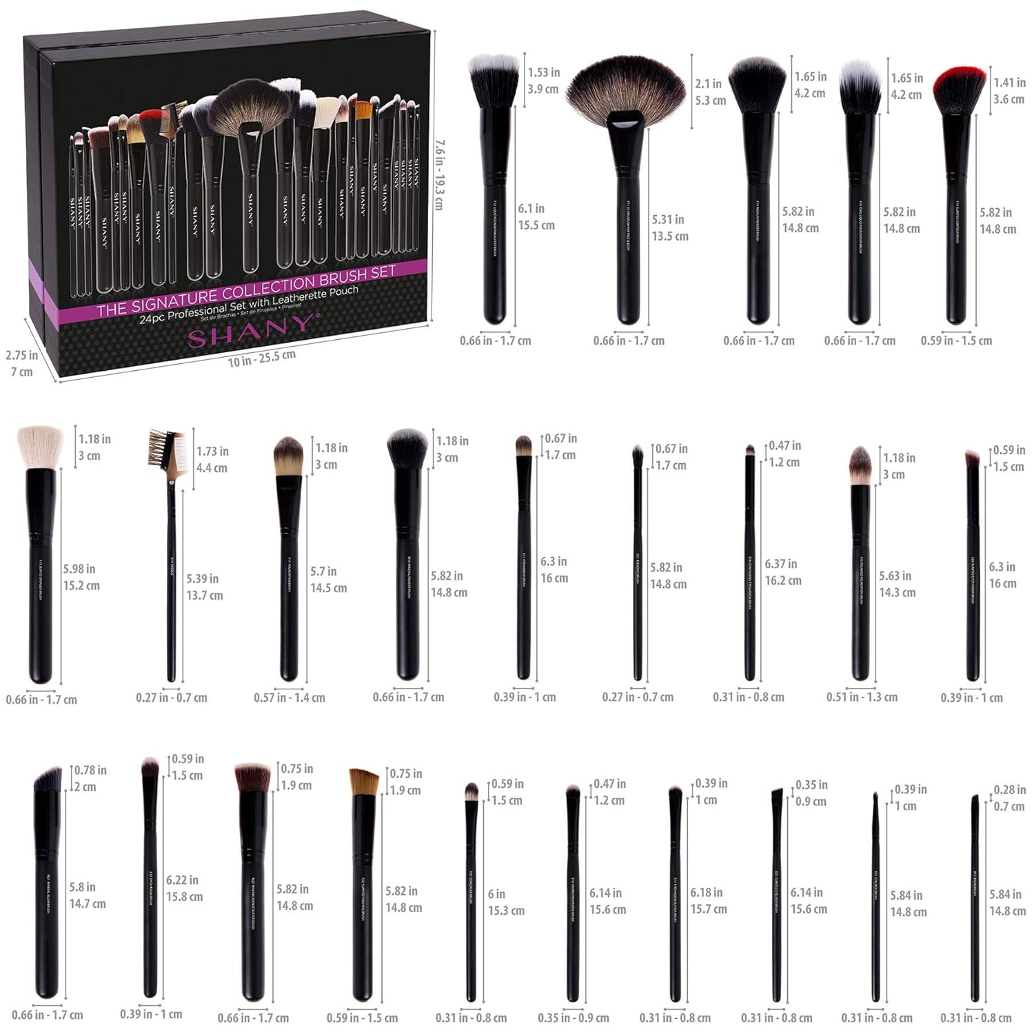 SHANY Makeup Brushes The Masterpiece Pro Signature Makeup Brush Set - Foundation Powder Concealers Eye Shadow brushes, Synthetic Bristle with Wooden handles, Premium Gift Packaging - 24pcs - Image 4