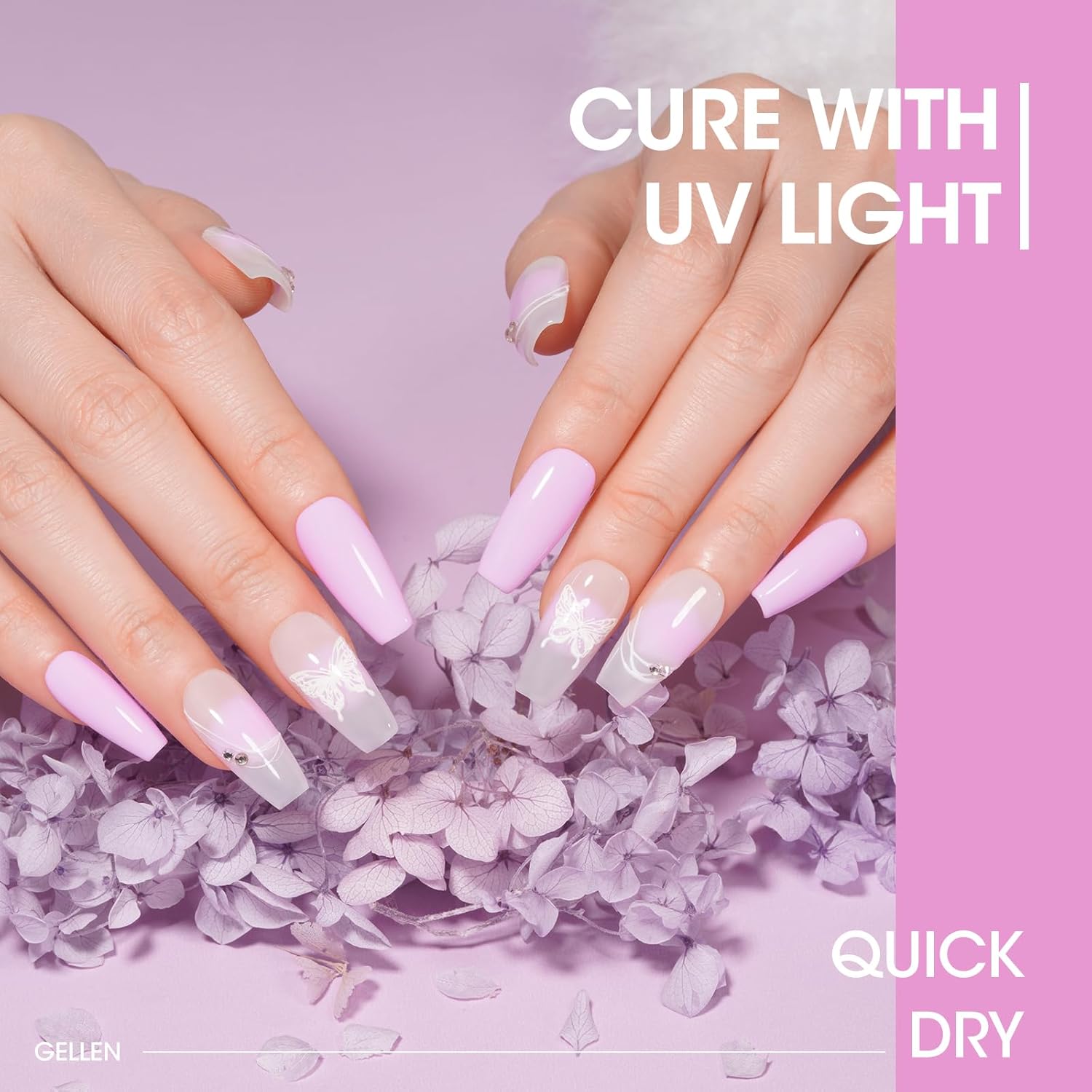 GELLEN Pinkish Purple Gel Nail Polish, Spring Summer Light Purple Gel Polish Pastel 6 Colors Set, No Wipe Soak Off Glossy UV Light Gel for Natural Acrylic Nails Salon Home, Chip Resistant, Non-toxic - Image 5