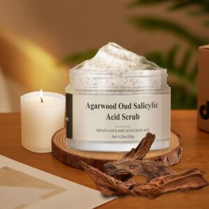 Facial Scrub Microdermabrasion Organic Face Scrubs Exfoliator for Dead Skin Blackhead Salicylic Acid Kp Bump Eraser Natural Body Scrub Ingrown Hair Keratosis Pilaris Chicken Skin Treatment Pre-shaven