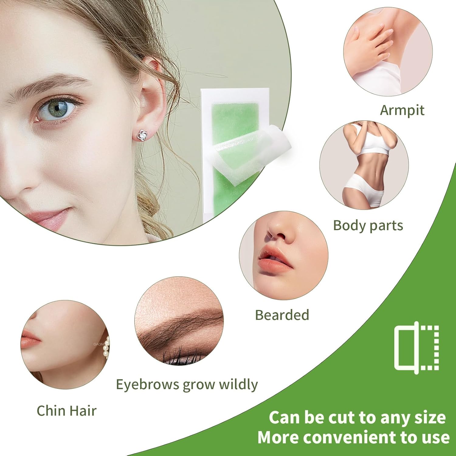 Wax Strips for Face - 98% Natural Formula for Sensitive Skin, Facial Hair Removal for Women - Gently and Quickly Removes Hair from Eyebrows, Lips, Body, Legs, and Bikini Line- Hypoallergenic - Image 5