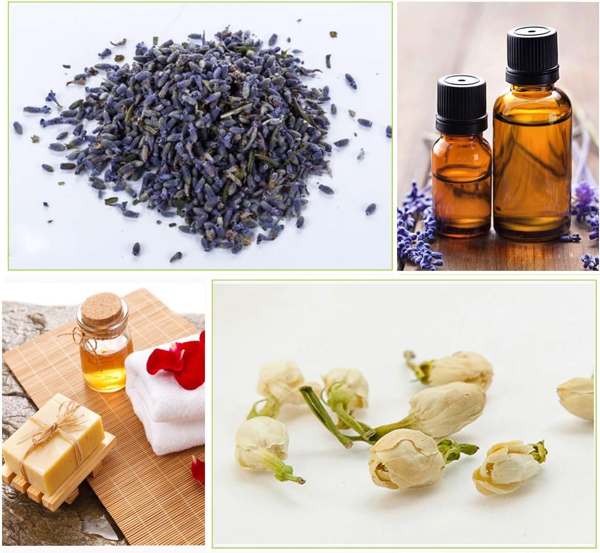 Dried Flowers- Edible Herbs Bulk of Lavender Buds, Rosebud, Jasmine, Chamomile, for Bath Bomb, Candle, Soap Making Kit - Image 4