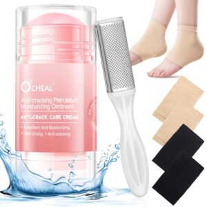 Foot Cream Lotion Moisturizing Socks Exfoliating brush kit for Women Dry Cracked -Hydrating Heals and Callus Dead Skin Remover Healthy Feet spa soak message Knees Elbows Hands Repair