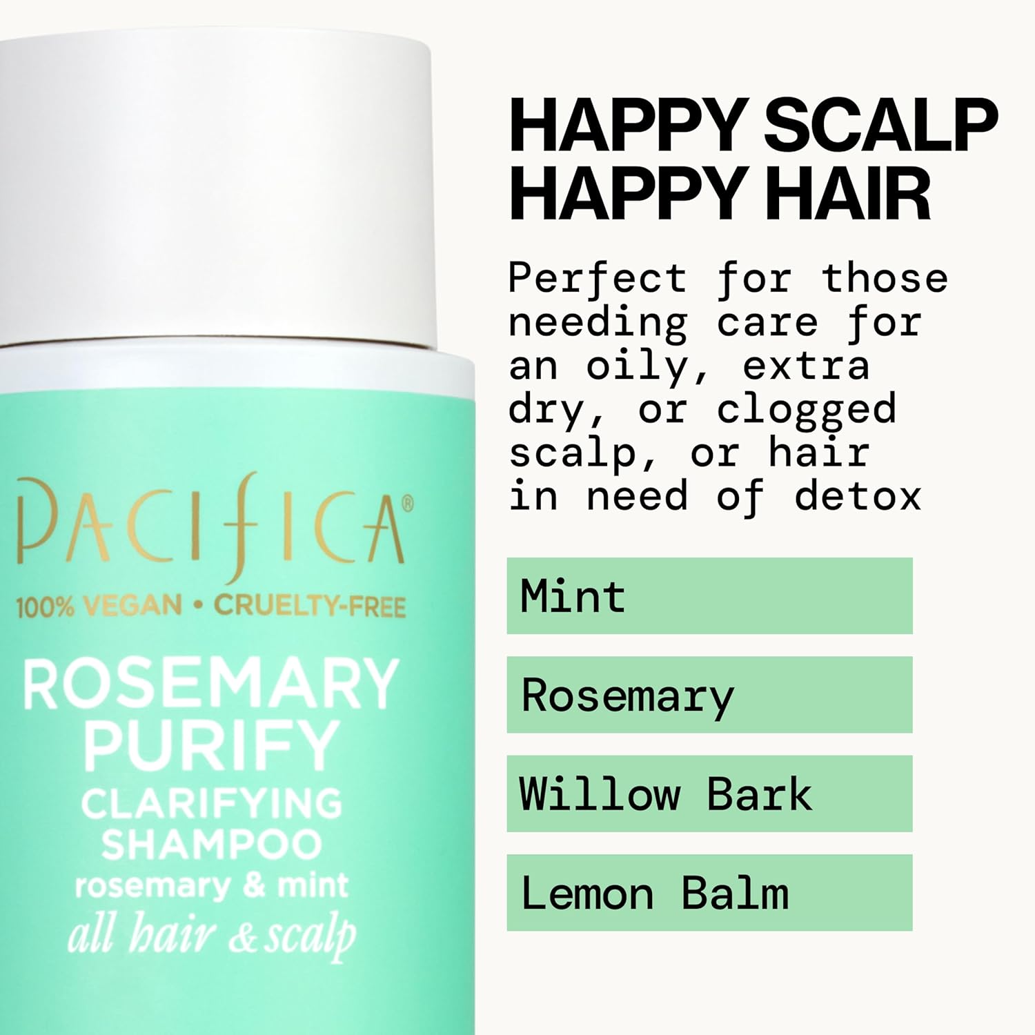 Pacifica Clarifying Shampoo – Rosemary Purify Invigorating Shampoo w/Soothing Mint for Detoxing Hair & Scalp Build-Up, Sulfate & Silicone Free - Vegan & Cruelty-Free Dermatologist Tested - Image 2