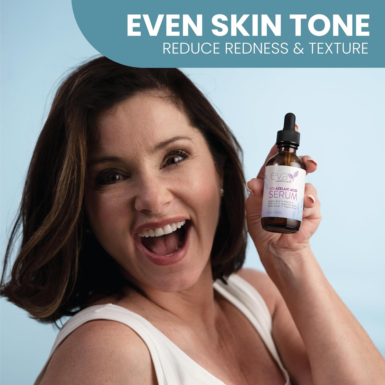 Eva Naturals 2oz 2 Pack Azelaic Acid Serum with Niacinamide and Hyaluronic Acid for Redness - Image 3