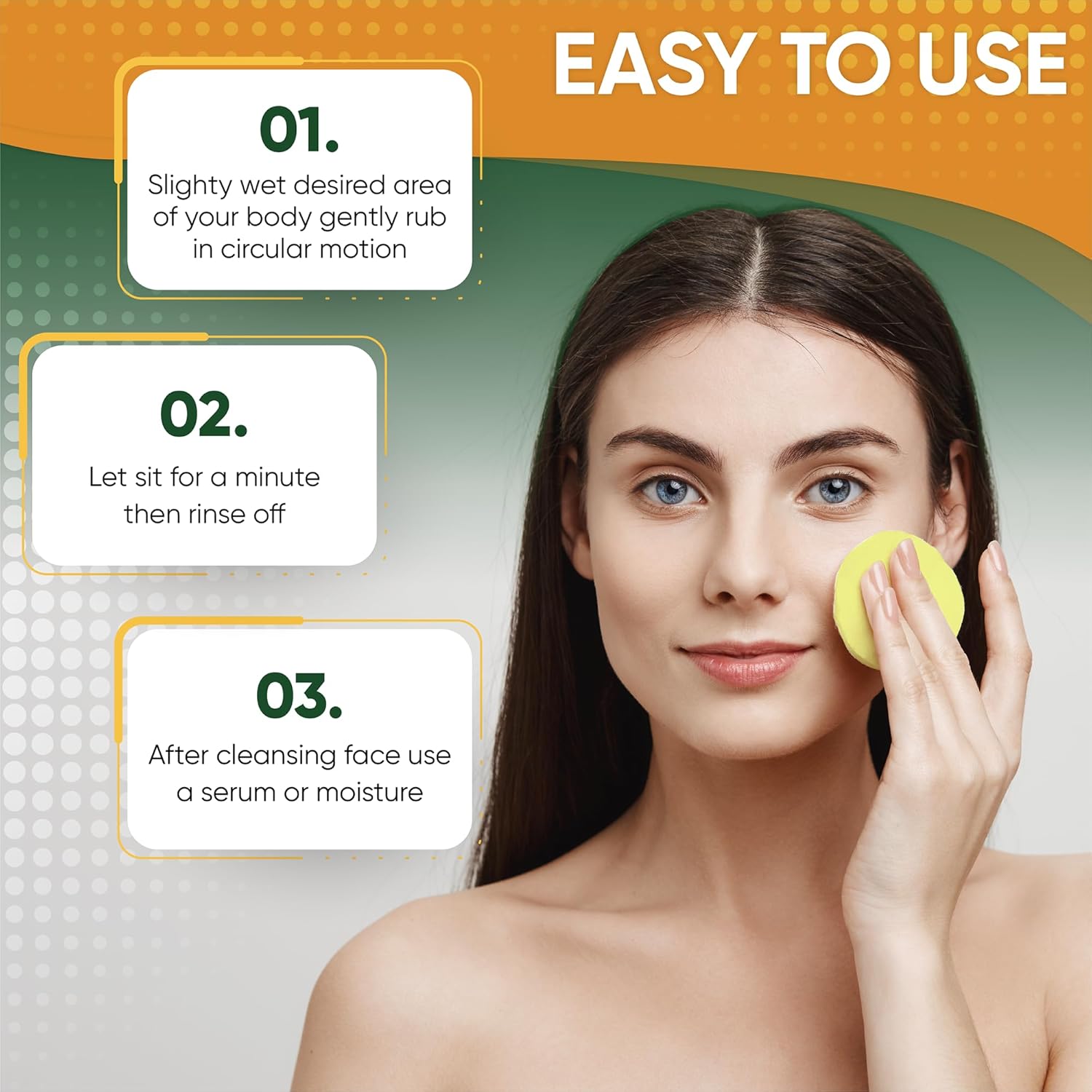 Turmeric & Kojic Acid Exfoliating Cleansing Pads 60 Count for Brighter, Even Skin Tone - Image 5