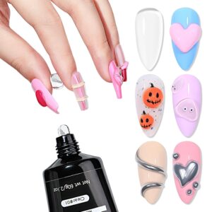 MIZHSE Solid Builder Gel, 2.1oz/60g Clear 3D Nail Gel Builder for Nails Non-sticky Simple Sculpture Molding Gel for Beginner & Professional DIY Salon Nail Art Design Home Manicure