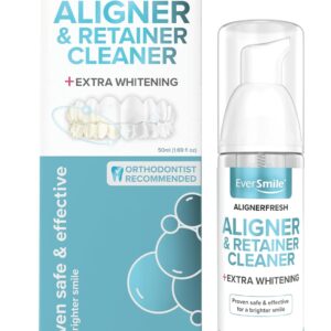 EverSmile AlignerFresh Extra Whitening Foam – Cleaner Compatible with All Clear Aligners and Retainers – Eliminates Bacteria, Whitens Teeth, Fights Bad Breath – 50ml (1 Pack)