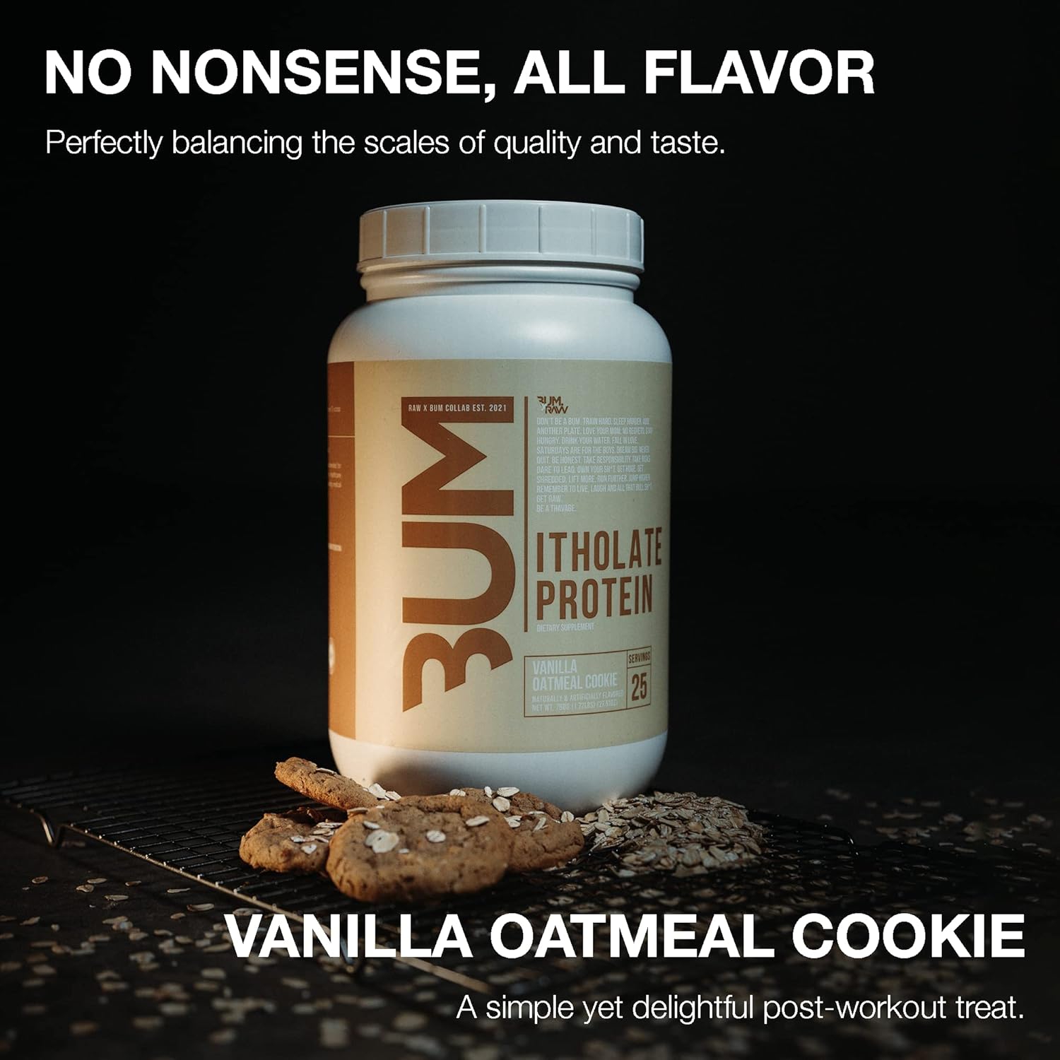RAW Whey Isolate Protein Powder, Vanilla Oatmeal Cookie (CBUM Itholate Protein) - 100% Grass-Fed Sports Nutrition for Muscle Growth & Recovery - Low-Fat, Low Carb, Naturally Flavored - 25 Servings - Image 3