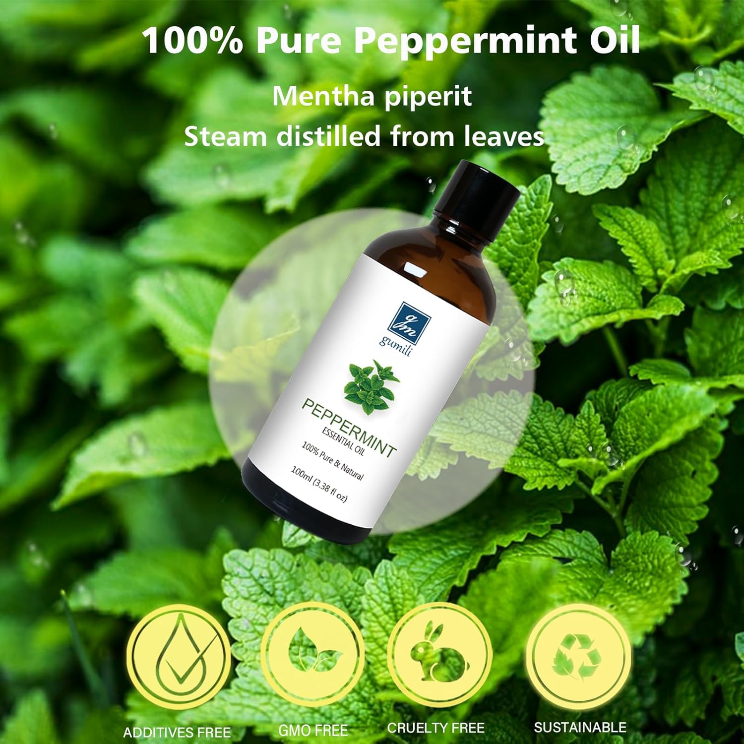 100ml 100% Pure Peppermint Essential Oil for Diffuser, Hair, Spray, Soap, Body Wash - Image 3