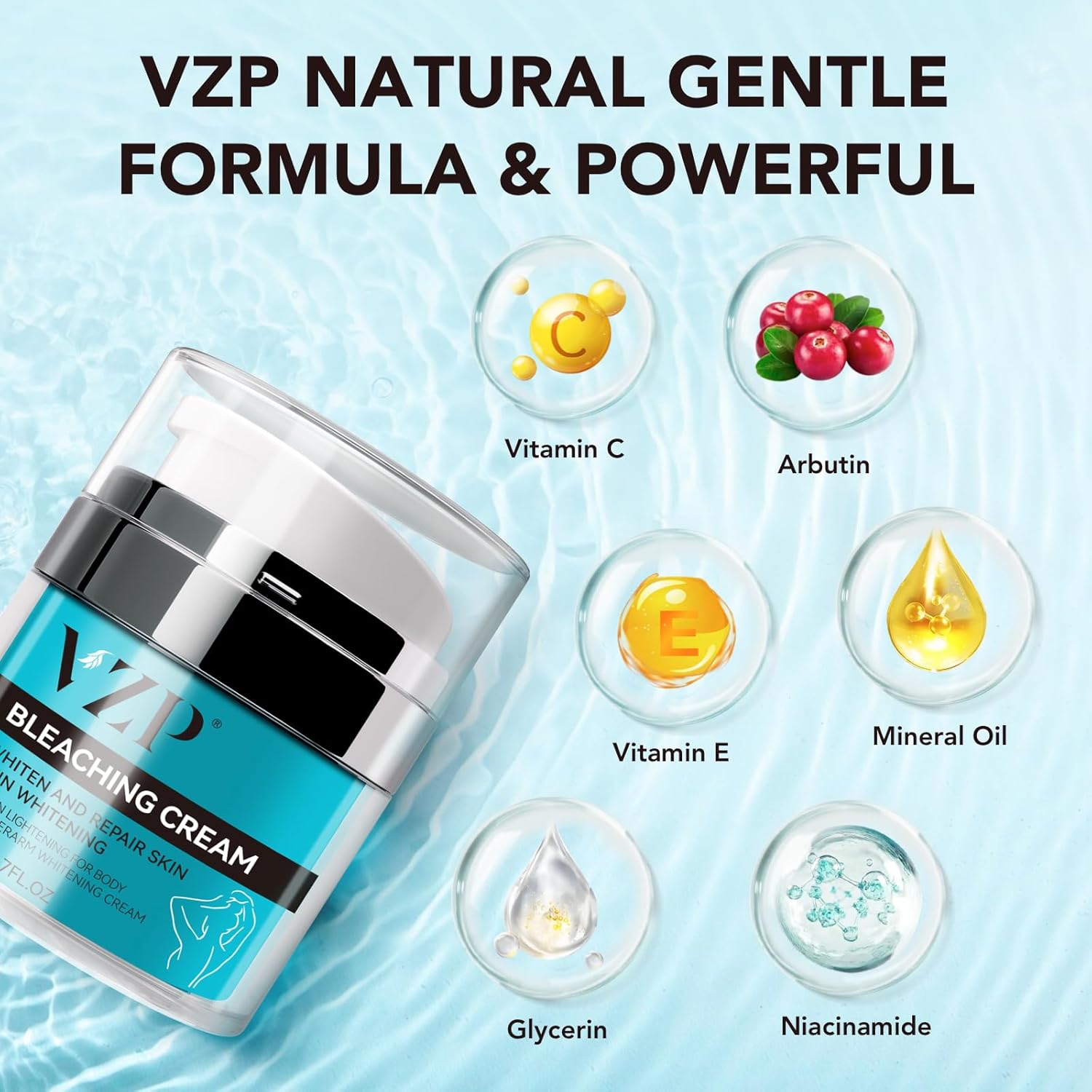 Skin Lightening Cream, Dark Spot Remover for Face Body Bleaching Cream for Intimate Areas & Body, Vitamin C Whitening for Underarms, Knees, Elbows, Inner Thighs, Bikini Line (1.7 Fl Oz) - Image 3