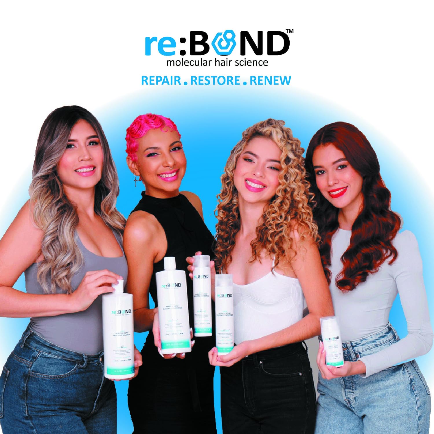 ReBOND Miracle Bond Building Leave-in Hair Mask 4 Minute Repair Treatment Set 3oz + 0.34oz for Damaged Hair - Image 7