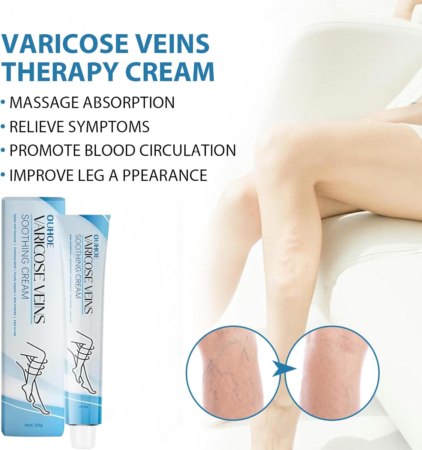 Herbal Varicose and Spider Veins Treatment Cream for Legs, 0.7 Oz - Image 3
