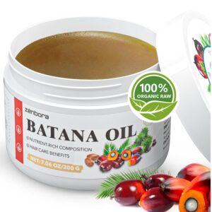Raw Batana Oil for Hair Growth, 100% Natural -Dr. Sebi Unrefined Oil from Honduran Rainforests Hair Treatment for Hair Loss, Frizzy, Color-treated Damage, Split Ends, Dry (Large (7.06 Oz))