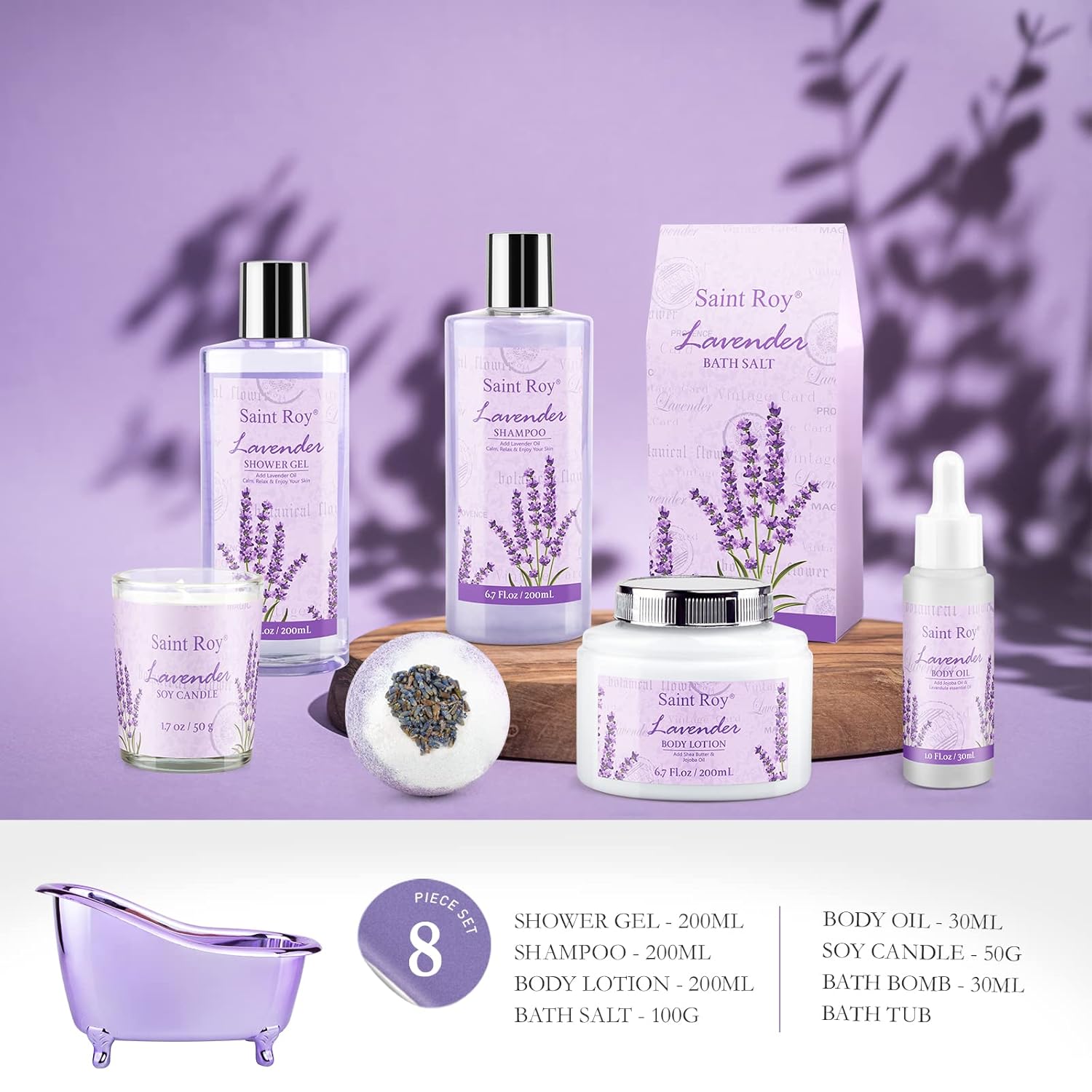 Lavender scented gifts for mom Spa Gift Baskets for Women - spa baskets for women gift Lavender Gifts for Women, Bath Set with Shower Gel, Home Spa Kit Gifts for Her, Christmas, Mothers Day - Image 4