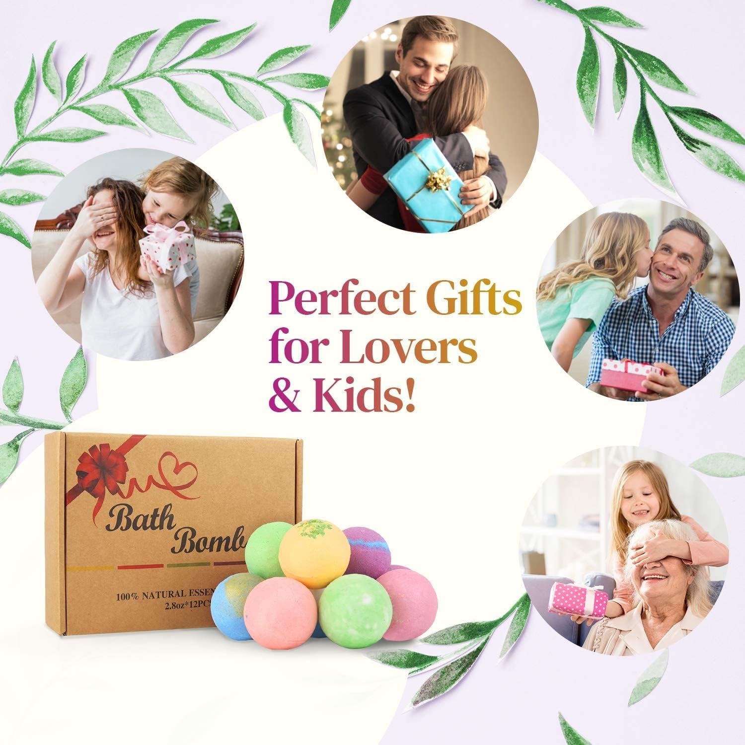 Bath Bombs for Women, 12 PCS Bath Bombs for Girls Kids Toddlers Adults, Shea & Coco Butter Dry Skin Moisturize, Bath Bomb Kit for Birthday Halloween Christmas - Image 7
