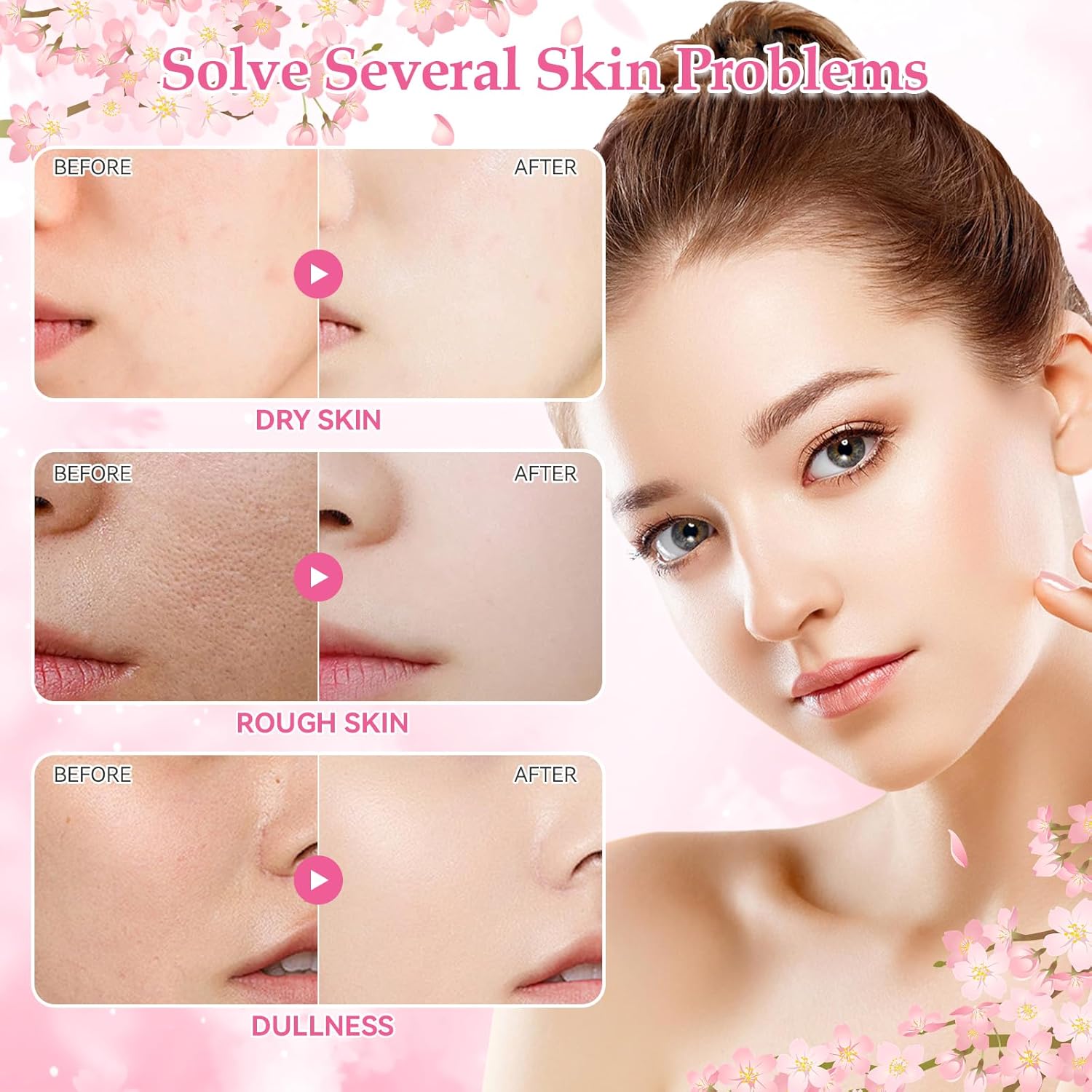 Cherry Blossom Skin Care Set for Teens and Women 5-Piece Kit - Image 6