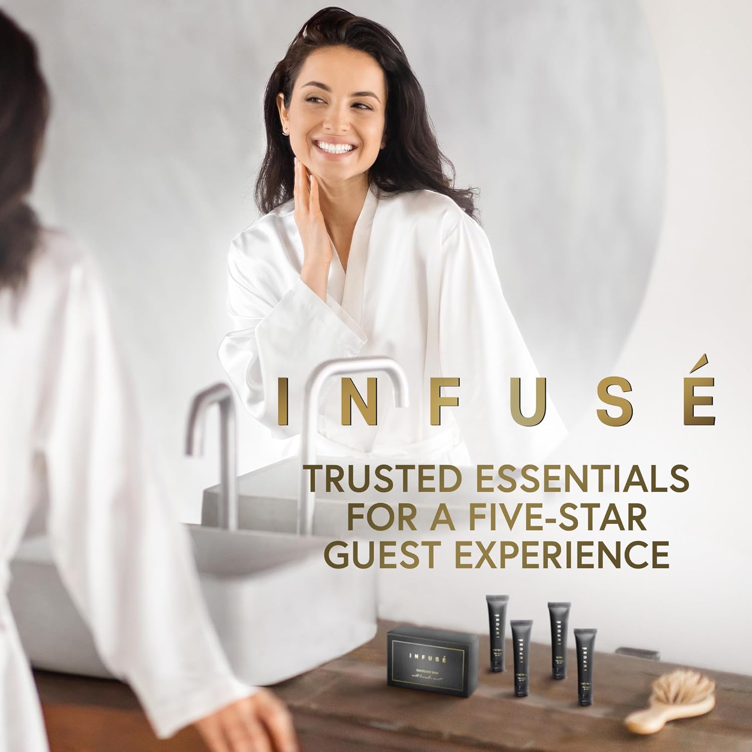 Infuse Black Soaps & Toiletries Bulk Set | 1-Shoppe Amenities Kit for Hotels & Vacation Rentals | 1 oz Shampoo, Conditioner, Body Wash, Lotion, 1.25 oz Cleansing Bar | 75 Pieces - Image 7