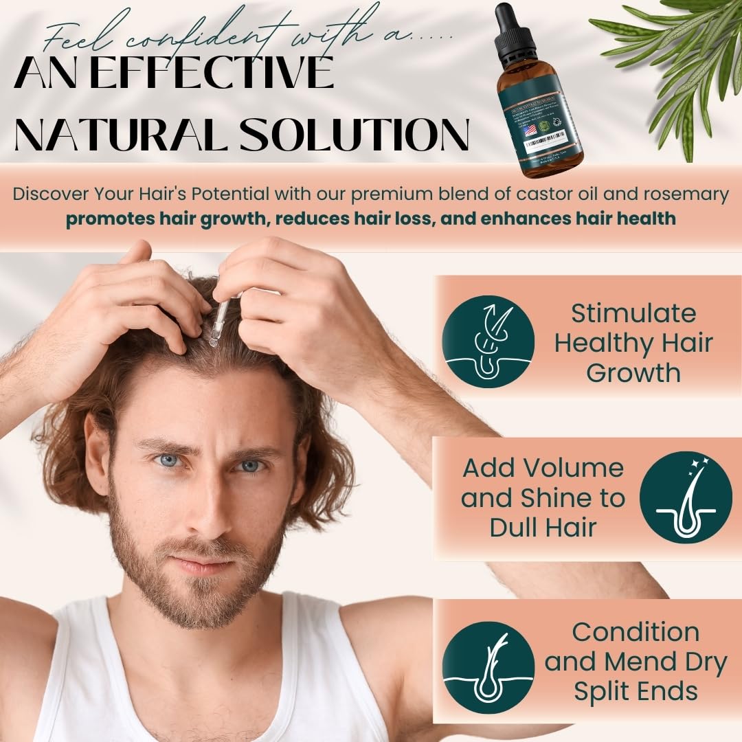 Live Fraiche Rosemary Castor Oil for Hair Growth 4 Ounce - Cold Pressed Castor Oil and Rosemary Oil for Damaged Hair to Reduce Hair Loss - Image 7