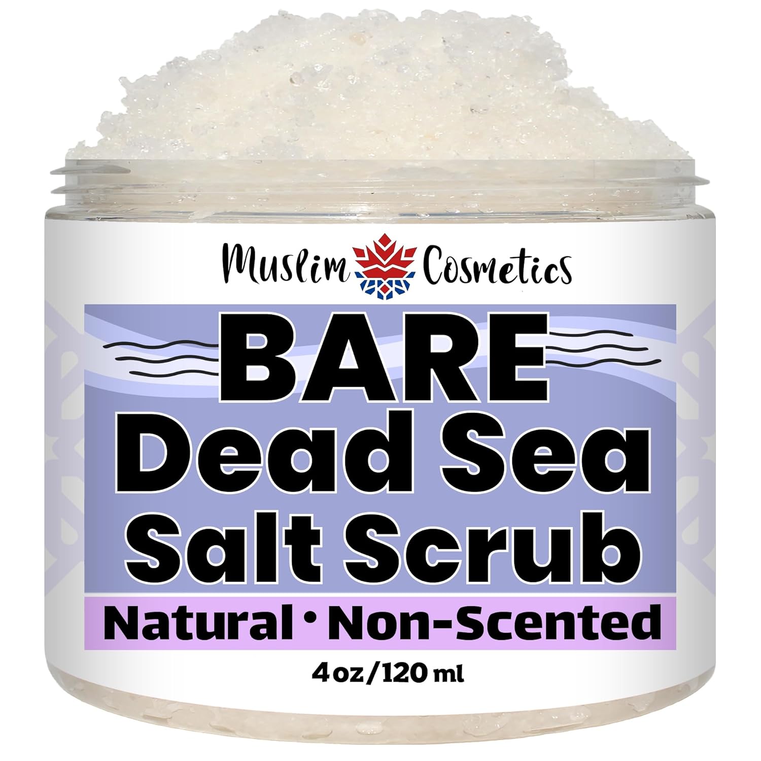 Non-Scented Dead Sea Salt Scrub | Face & Body | Unscented | 100% Natural | Jojoba oil || Made in Canada - Muslim Cosmetics - BARE Scrub (4oz (120ml))
