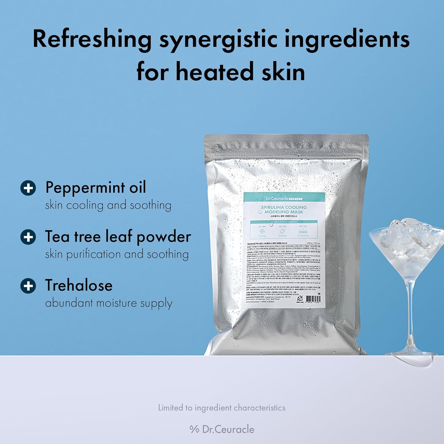 leegeehaam Dr.Ceuracle Expert Spirulina Cooling Modeling Face Mask - Korean Skincare Jelly Facial Mask for Glass Glow Skin, DIY Home Spa (1kg / 35.24 oz.) - Image 3