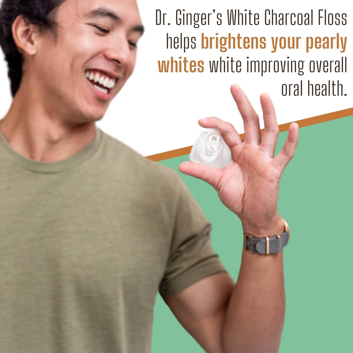 Dr. Ginger's White Charcoal Mint Dental Floss 3 Pack 32 Yards Coconut Oil Infused - Image 5