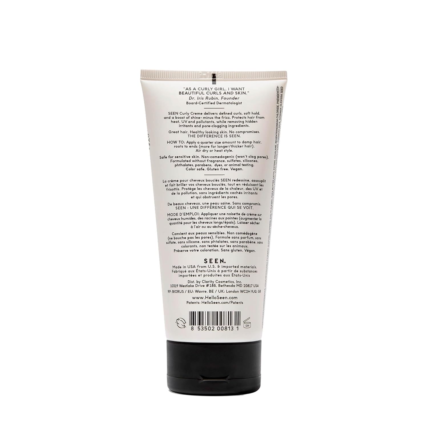 SEEN Curly Creme, Fragrance Free - Non-Comedogenic & Sulfate Free Curl Defining Styling Hair Cream- Anti Frizz- Heat Protectant- Safe for Sensitive Skin - Image 2