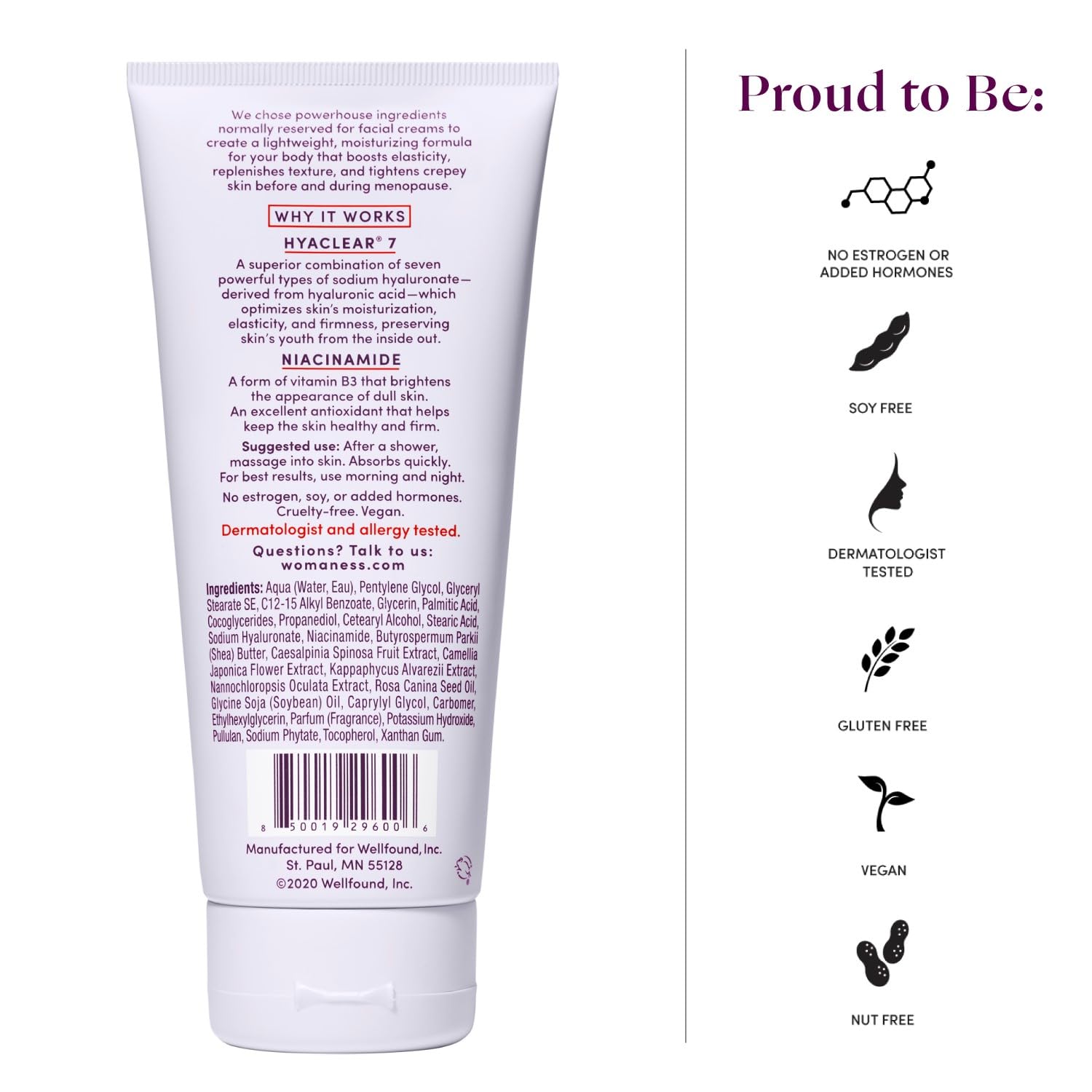 Womaness The Works All-Over Toning Body Cream - Hydrating & Smoothing Anti Aging Body Lotion - Niacinamide and Hyaluronic Acid Firming Lotion for Menopause Body Care & Skin Repair (200ml) - Image 2